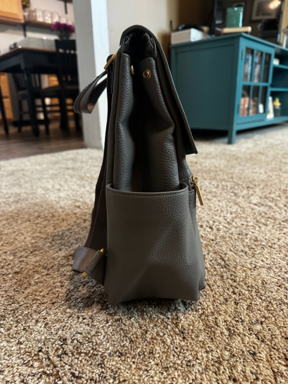 Freshly Picked Mini II Diaper Bag Backpack color Stone - Picture 8 of 12